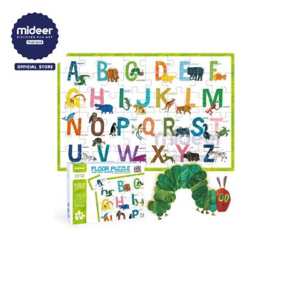 Mideer - จิ๊กซอว์ตัวต่อ ขนาดใหญ่ ABC ลายน้องหนอนจอมหิว Floor Puzzle-The Very Hungry Caterpillar-MD3081