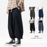 COD №▥ The Monolopy Shop28dfgs8dgs Spring new leisure large mens loose 9-point cotton linen casual pants