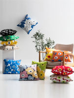 Nordic Marimekko หมอนลายดอกไม้ฟินแลนด์,เบาะรองหลังโซฟาข้างเตียงทรงสี่เหลี่ยมลายดอกทานตะวันป๊อปปี้กำหนดเอง