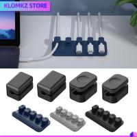 KLOMKZ แบบพกพาได้ ที่ม้วนเก็บสายไฟ มัลติฟังก์ชั่ ที่เก็บเดสก์ท็อป ตัวจัดการสาย USB ที่หนีบยึด ซิลิโคนทำจากซิลิโคน ที่พันสายไฟ