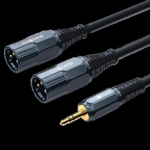 choseal-3-5mm-to-xlr-splitter-audio-cable-trs-stereo-male-to-2xlr-male-interconnect-audio-microphone-cable-y-splitter-adapter