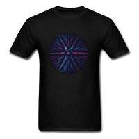 High Street T-shirt Men Fashion Geometric Design Tshirt Beauty Blue Mandala Print Tops Cotton Black Tees Faddish Streetwear  TJHZ