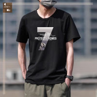 AZHEN STUDIO เสื้อยืดแขนสั้นสำหรับผู้ชาย,เสื้อยืด2023ฤดูร้อนสไตล์อเมริกันวินเทจแขนสั้นแบบหลวมตัวอักษร Ins