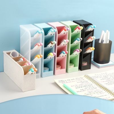 ชั้นวางปากกา กล่องเก็บเครื่องเขียน กล่องใส่ปากกา  กล่องเก็บปากกา ดินสอ ยางลบ กันน้ำ มี 6 สี