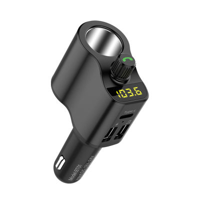 เครื่องส่งสัญญาณ FM Dual USB จอแสดงผล LED วิทยุโทรแบบแฮนด์ฟรี รองรับ Bluetooth 5.0 เครื่องชาร์จโทรศัพท์สากล U Disk เครื่องเล่น MP3 ในรถยนต์มัลติฟังก์ชั่น