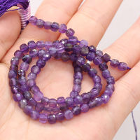 New Natural Faceted Stone Amethys High Quality Purple 4x4mm Irregural Shapen Loose Beads for Making Jewelry Necklace Length 38cm