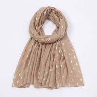 【Miki Xinyuan】ผ้าฝ้าย Stitchheadscarf ผ้าพันคอ Bronzing GlitterHood Foulard