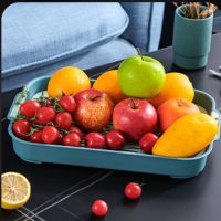 Kitchen Utensil Storage Water Cup Drain Tray Household Living Room Double Rectangular Tea Fruit Plastic Creative