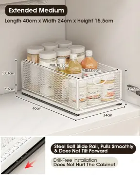 2-Tier Plastic Multipurpose Organizer with Divided Slide-Out Storage Bins, Under Sink and Cabinet Organizer Rack