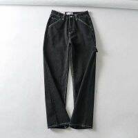 New! BM spring and autumn high-waisted jeans with elastic waistband and ndy