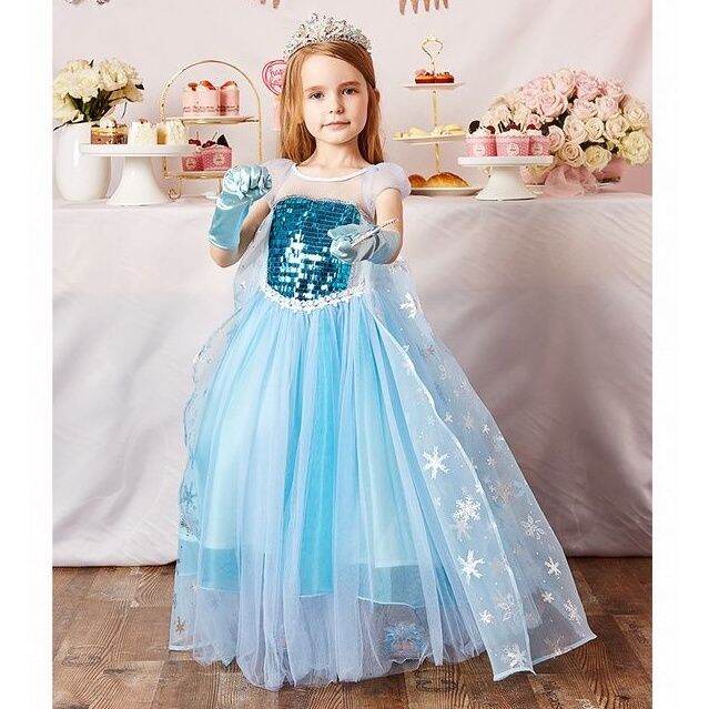 Elsa Dress for Girls Frozen Elsa Birthday Costume 