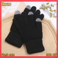 Zozo ✨Ready Stock✨ ถุงมือเต็มนิ้วแบบถักหนาอบอุ่นสำหรับฤดูหนาว