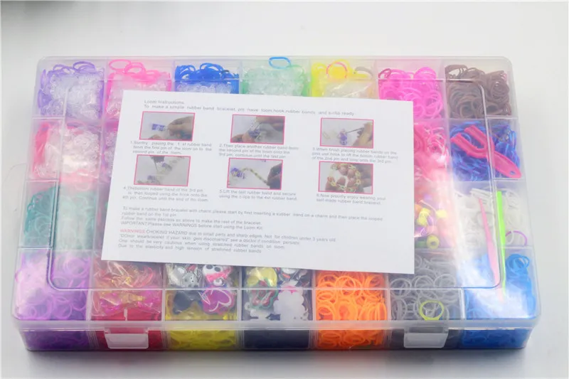 12000+ Colorful Loom Bands Set , Christmas Gift Rubber Bands For