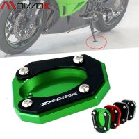 ❦อัลบัม☒สำหรับ Kawasaki Ninja ZX25R ZX-25R ZX 25R 2020 2021อุปกรณ์เสริมจักรยานยนต์อะลูมิเนียมตัวขยายสำหรับตั้งด้านข้างขาตั้งแผ่นขาตั้งด้านข้างมอเตอร์ไซด์