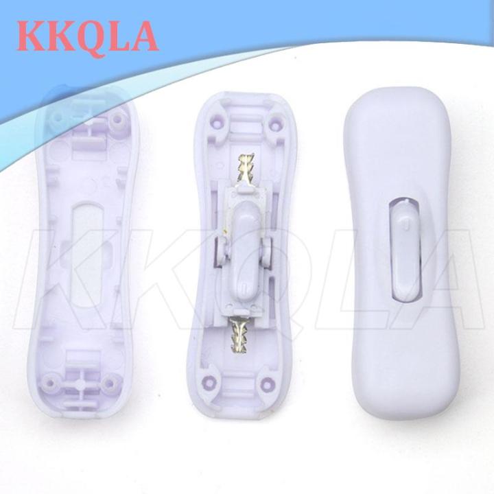 qkkqla-2pcs-ac-power-cable-switch-connector-304-on-off-push-button-online-white-black-transparent-220v-led-light-bulb-halfway-rocker