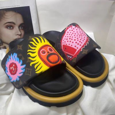 2023 New Slippers Velcro Pumpkin Sun Sandals with Thick Soles for Womens Slippers