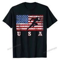 American Flag Track Field Shirt Usa Gift Track Team Prevalent Male Tees Cotton Simple Style