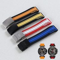 21mm Rubber Silicone Sports Watch Strap For Tissot T048 T048.417 T-Race T-Sports Watchband Waterproof Soft Rubber with Tools Pin