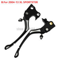 Regulator Clutch &amp; Brake Lever Set BlackChrome For Harley Sportster 883 1200 Touring Dyna Road King Softail 08-17