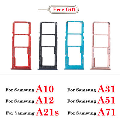Baru Dual SIM ช่องเสียบบัตร Dulang Micro ช่องเสียบการ์ด SD อะแดปเตอร์ Pemegang Penggantian Bahagian สำหรับ Samsung Galaxy A10 A12 A21S A31 A51 71