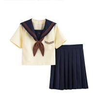 School Girl Uniform Japanese Class Navy Sailor School Uniforms Students Clothes For Girls Anime COS Sailor Navy Suit Beige