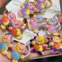 ⊙┅ 2Pcs/set Multicolor Bear Hair Accessories Children Rubber Bands Scrunchies Elastic Hair Bands Girls Headband Decorations Ties