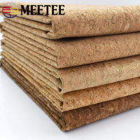 Meetee 90x140cm 0.5mm Pure Natural Cork Leather Fabric Wood Grain Cloth Soft Material for Background Shoes Handbag Decor Crafts