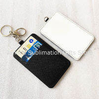 PU Sublimation Cover For Bank Cards DIY Card Slot Pocket Case With Split Keychain Clips