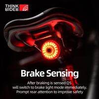 ❣ ThinkRider Cycling Taillight Bicycle Smart Auto Brake Sensing Light IPx6 Waterproof LED Charging Bike Rear Light