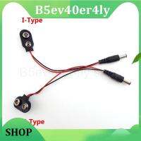 B5ev40er4ly Shop 5/10Pcs DC 9V Battery Clips Connector Buckle Connect wires Black Red Cable Connection dc male 5.5x2.1mm