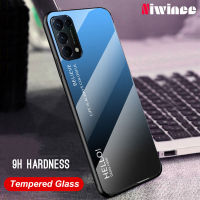 NIWINEEสำหรับOPPO Reno 5 / OPPO Reno 5 5G  / Reno 6Z 5Gเคสโทรศัพท์Ultra Gradientสีกระจกเทมเปอร์ปลอกแก้วฝาหลังกันชนTPUอ่อนสำหรับOPPO Reno5 / OPPO Reno5 5G