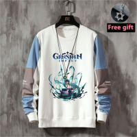 Anime Game Genshin Impact COSPLAY Long-Sleeved T-Shirt New Youth Student lLoose Large Size Project Christmas Gift Couple Clothes