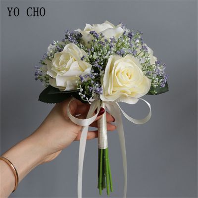[AYIQ Flower Shop] ดอกกุหลาบประดิษฐ์ Babysbreath ดอกไม้ช่อผ้าไหม Gypsophila ดอกไม้ปลอมแต่งงาน DIY บ้านแจกันตารางตกแต่ง F AUX ฟลอเรส