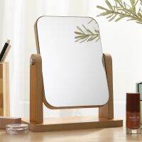 [Hot On Sale] Simple Wooden Makeup Mirror Rotating Desktop Mirror Student Dormitory Desktop Vanity Mirror Portable Folding Fashion Mirror Home