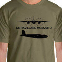 ผู้ชายที่มีคุณภาพสูง Aeroclassic Silhouette Ww2 De Havilland ยุงเครื่องบินเสื้อยืดผู้ชายใหม่แขนสั้นผ้าฝ้ายพิมพ์ผู้ชายเสื้อยืดประเดิม