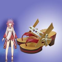 2023 Korean Game Genshin Impact Miko Yae Guuji Yae Cosplay Sandals Anime High Heel Female Platform Fashion Casual Cute Cos Shoes