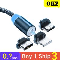 【Super Like】 OKZ 2เมตรสายแม่เหล็ก Micro USB Type C ชาร์จสำหรับโทรศัพท์ Android อย่างรวดเร็วชาร์จแม่เหล็กสายชาร์จสำหรับ iPhone 12 11 Pro XS Max