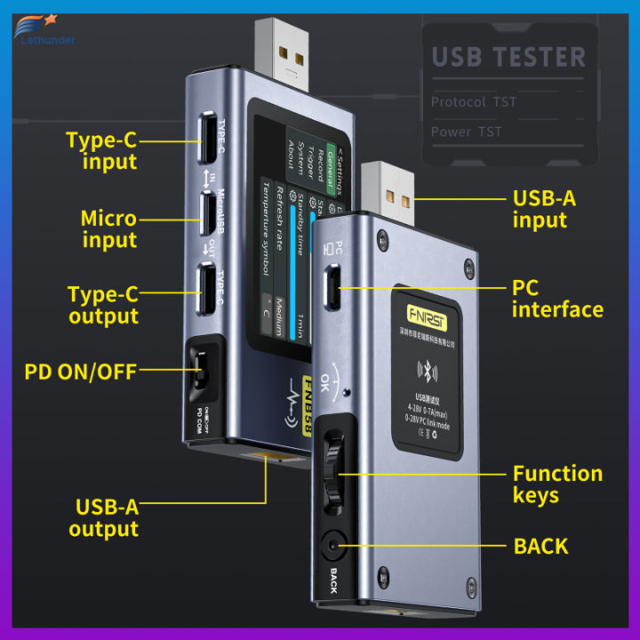 fnb58-usb-โวลต์มิเตอร์แอมมิเตอร์แรงดันตรวจจับปัจจุบัน-tester-type-c-อเนกประสงค์อย่างรวดเร็วชาร์จทดสอบ-qc-pd-ล่อ