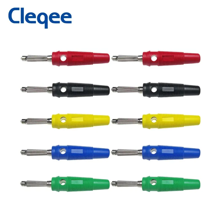 Cleqee P Pcs Mm Copper Banana Plug Screw Connection Insulated