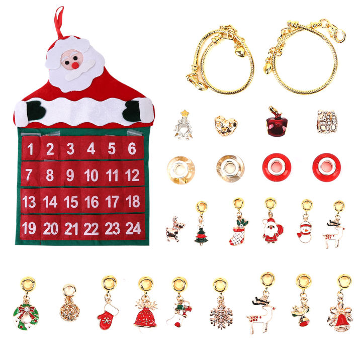 christmas-countdown-calendar-christmas-themed-diy-charm-bracelet-making-kit-xmas-christmas-advent-calendars-decorations-for-home