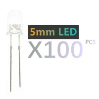 100pcs 5mm led white/blue/red/yellow/green/pink/purple UV/RGB light bulbs / 5MM White Colour LED emitting diode F5mm White LEDElectrical Circuitry Par