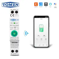 Tomzn 1pn Wifi Art Switch Artlife 40a เครื่องวัดพลังงาน Kwh การวัดแสงการตรวจสอบเบรกเกอร์จับเวลา Relay Mcb Tuya