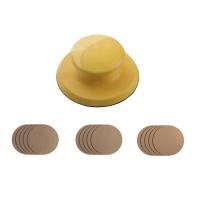 Sanding Disc Holder Sandpaper Backing Polishing Pad Hand Grinding Block with Sandpaper 80/120/240 Grit