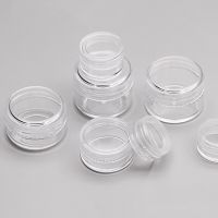 5Pcs 3g/5g/10g Plastic Empty Clear Cosmetic Jars Makeup Container Mini Cosmetic Bottles For Nail Art Jewelry Beads Organizer Travel Size Bottles Conta