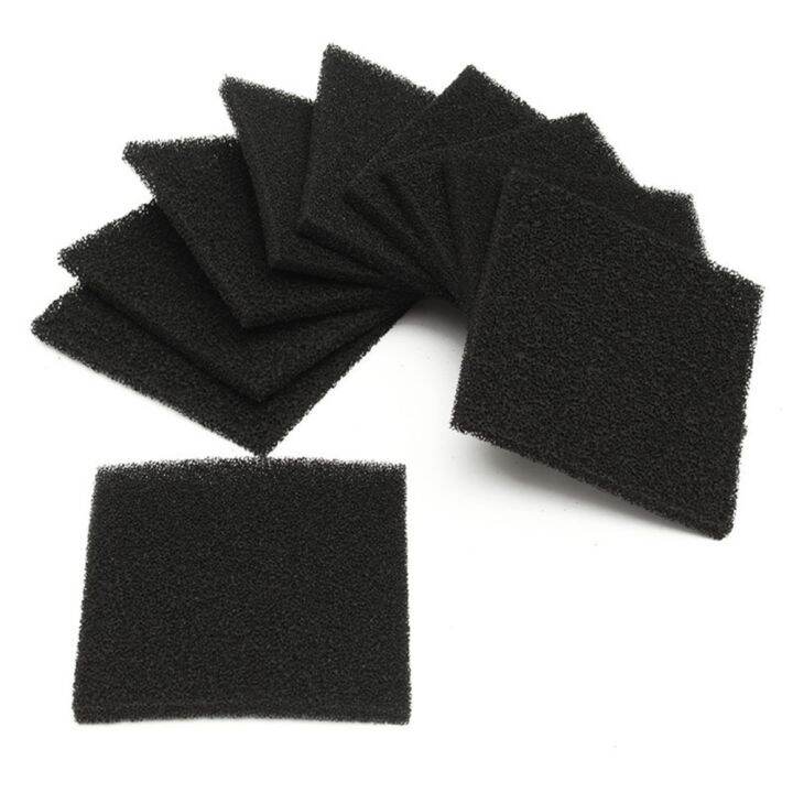 10pcs Black Square Universal Activated Carbon Foam Sponge Air Filter 