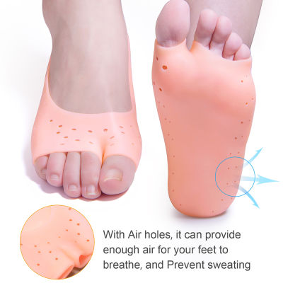 2pcs Protector Pedicure Shoes Foot Care Peeling Heels Relieve Dry Moisturizing Gel Socks Silicone