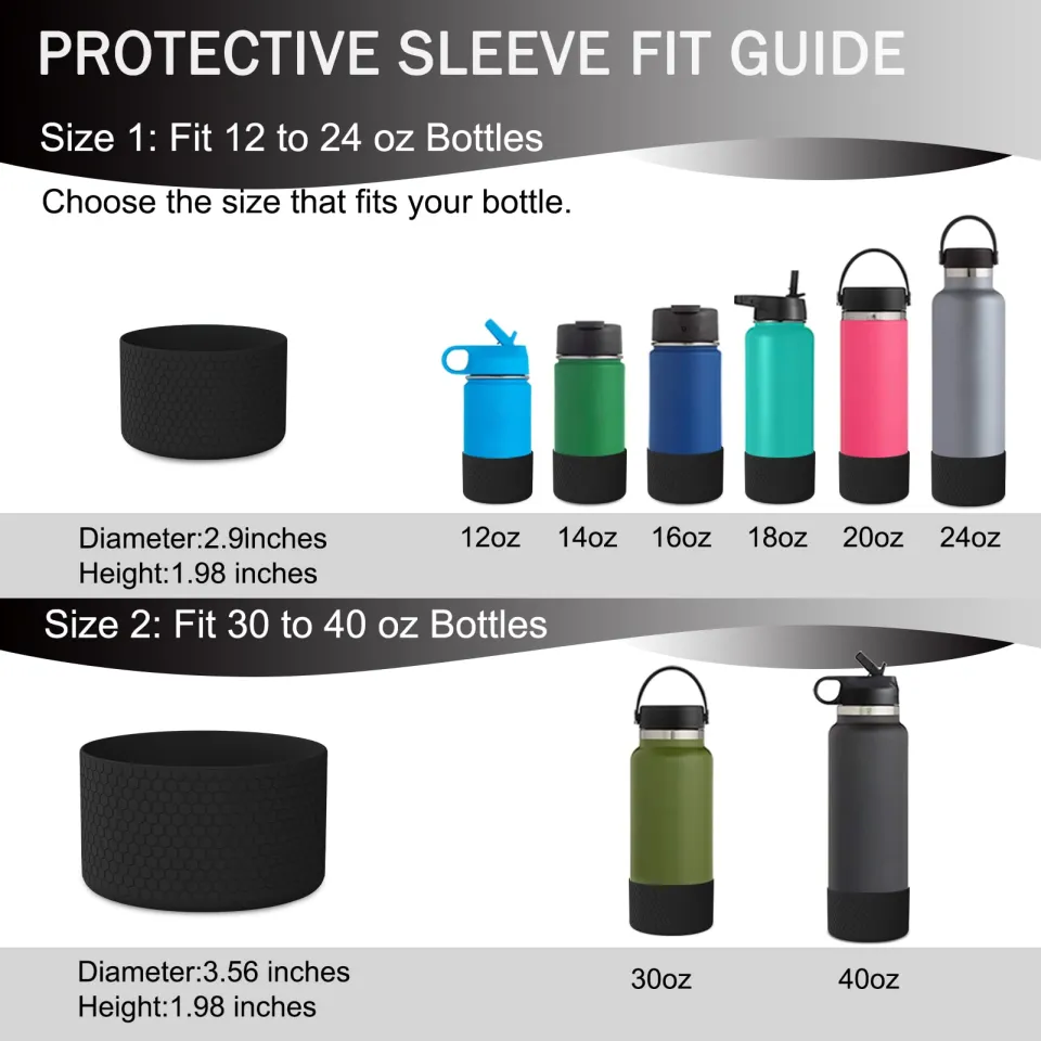 Vmini Protective Silicone Boot, Compatible with Hydro Flask and More Water  Bottles, Anti-Slip Bottom Sleeve Cover 12-40 oz