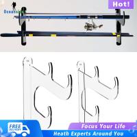 Oceanside ที่แขวนชั้นแขวนเบ็ดตกปลาติดเพดาน Dudukan Joran อุปกรณ์ตกปลาผนังเก็บของราวติดผนังโรงรถอัตโนมัติ