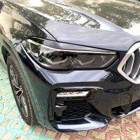 2pcs ABS Glossy Car Evil Headlight Eyebrows Eyelid 3D Sticker Trim For BMW X5 G05 X6 G06 30i 30d 35i 35d M50i M50d 2018-2022