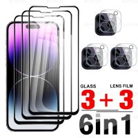 【cw】 For Apple iPhone 14 Pro Max 14Plus 6in1 HD Black edge tempered glass Screen Protector For iPhone 13 Pro Max 13Mini 3D Lens Glass 【hot】 !